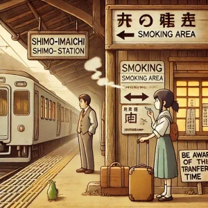 下今市駅の喫煙所と乗換