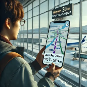 新千歳空港から定山渓温泉の距離
