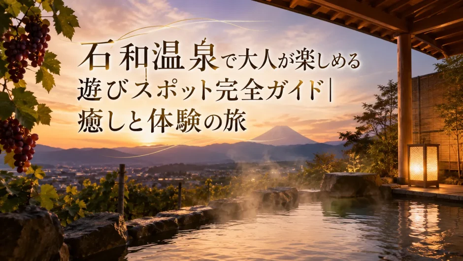 石和温泉で大人が楽しめる遊びスポット完全ガイド｜癒しと体験の旅